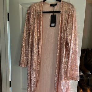 L&B sequin duster in rose gold size L